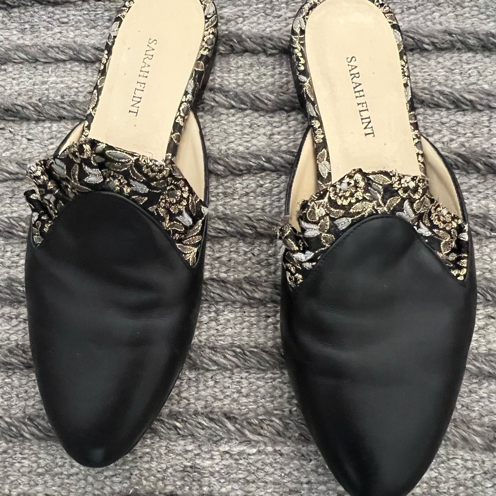 Sarah Flint Black and Gold Women's Shoes